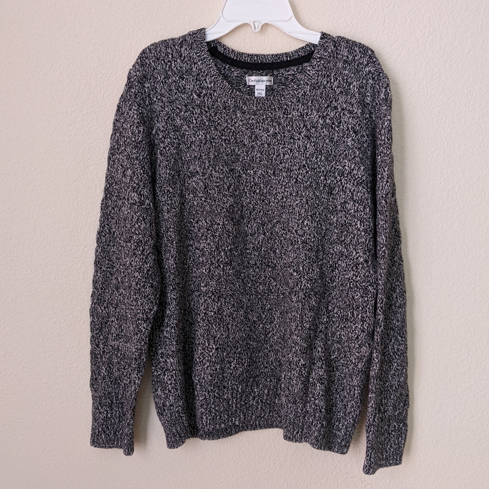 Croft and Barrow Scoop Neck Sweater Black White Petite Extra Large